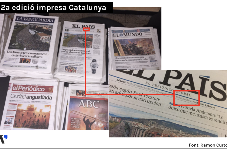 La portada d’El País de la vaga del 18-O va ser la mateixa a Madrid i Catalunya