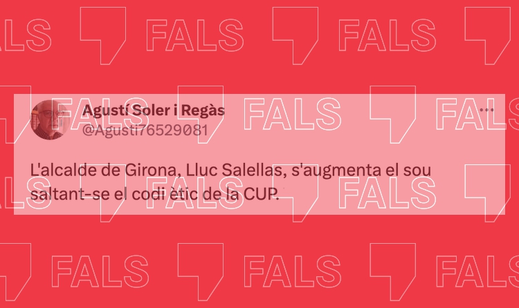 És fals que el nou alcalde de Girona s’hagi augmentat el sou “saltant-se el codi ètic de la CUP”